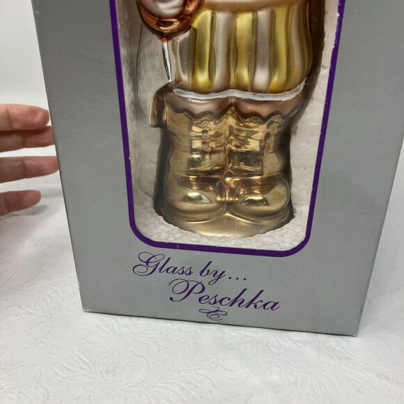 Vintage Hand Blown Glass Gold 10" Nutcracker by Peschka Christmas 1996 Figure - Picture 14 of 16